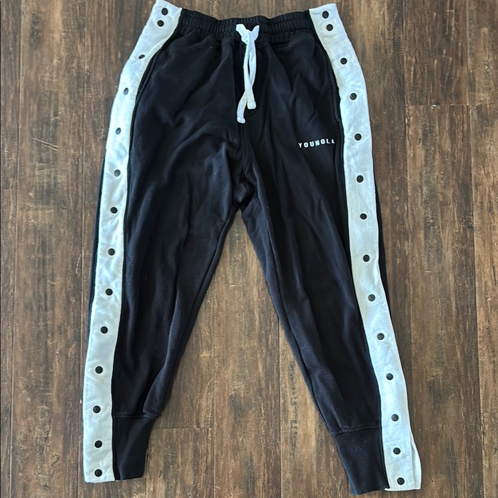 YoungLA Black and White Tear away Joggers